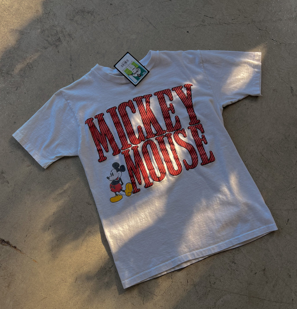 VINTAGE TEE // STRIPED MICKEY MOUSE