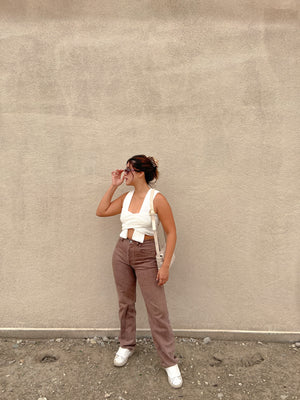 WAIT A MINUTE WRAP TOP // IVORY