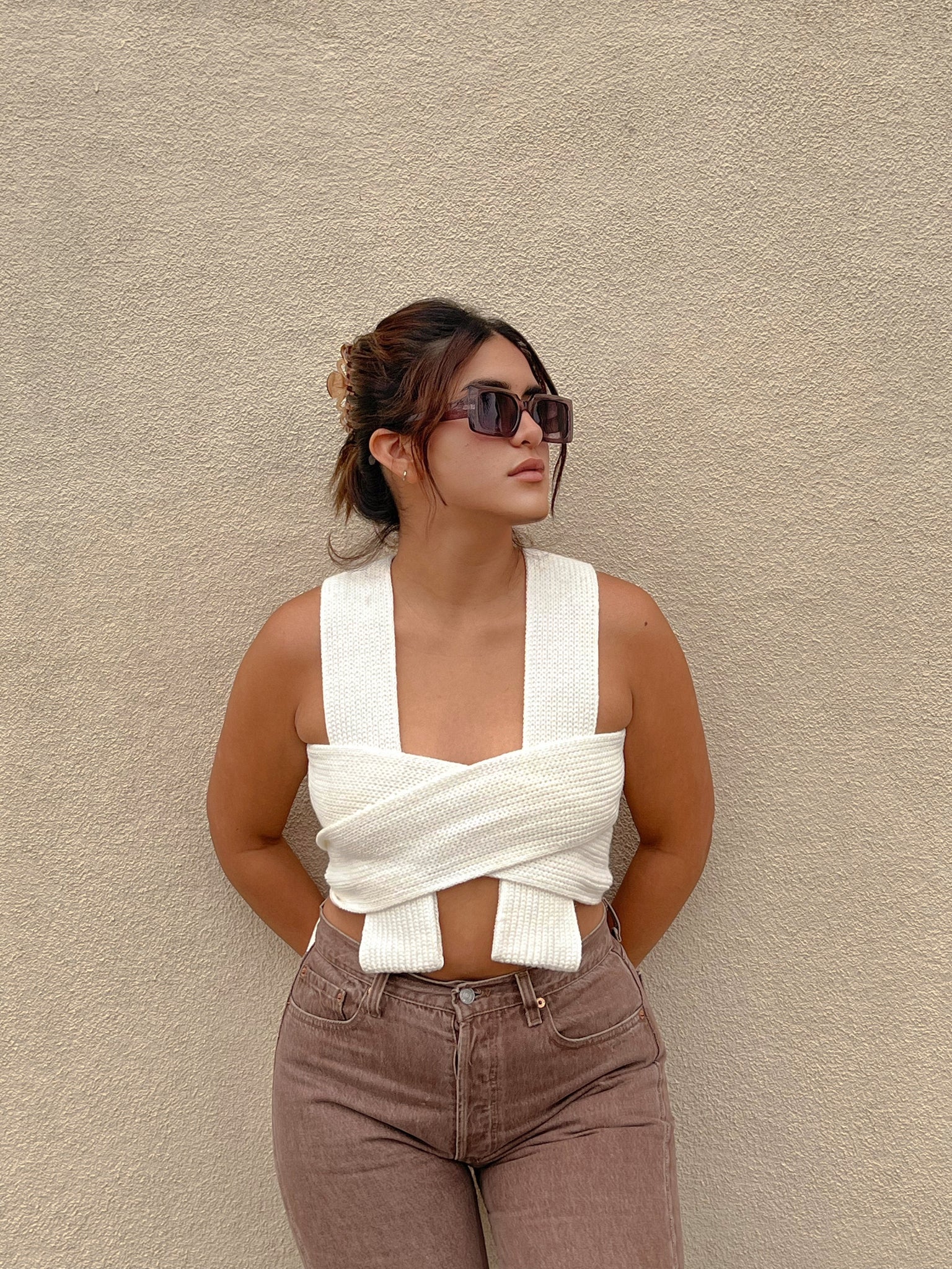 WAIT A MINUTE WRAP TOP // IVORY