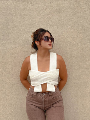 WAIT A MINUTE WRAP TOP // IVORY