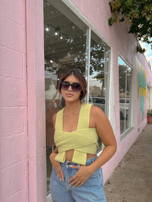 WAIT A MINUTE WRAP TOP // SAGE