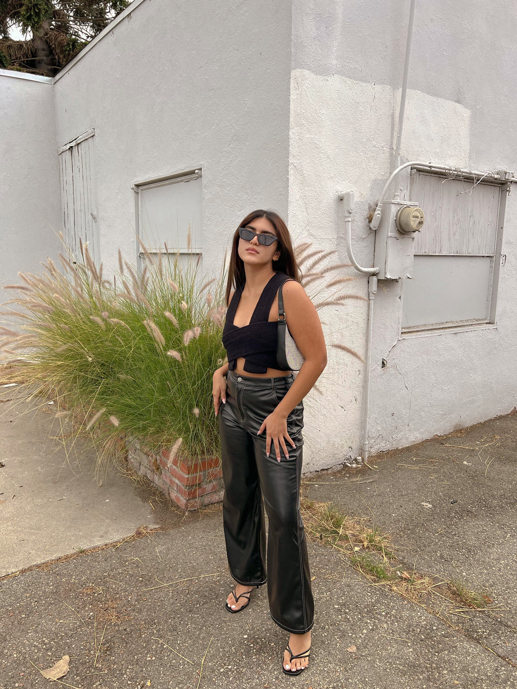 WAIT A MINUTE WRAP TOP // BLACK