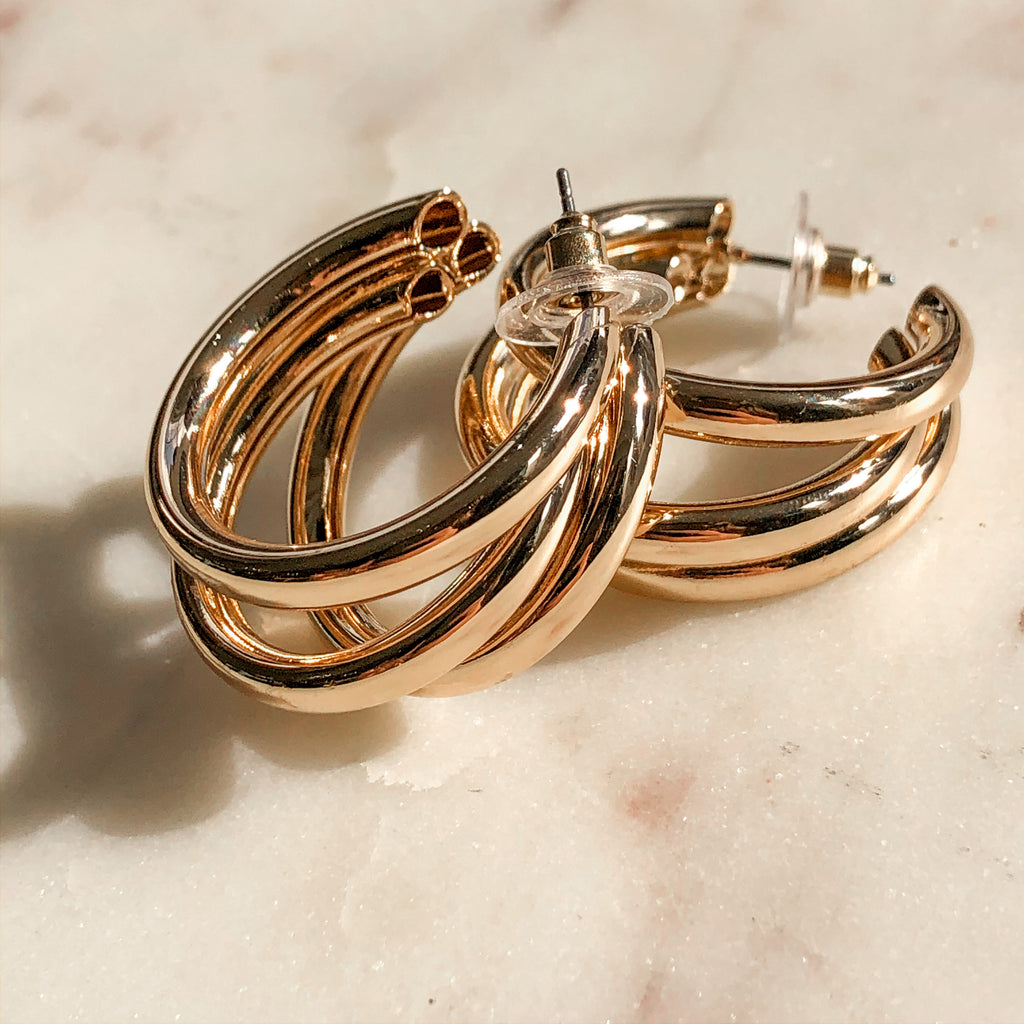 TRIPLE HOOP EARRINGS