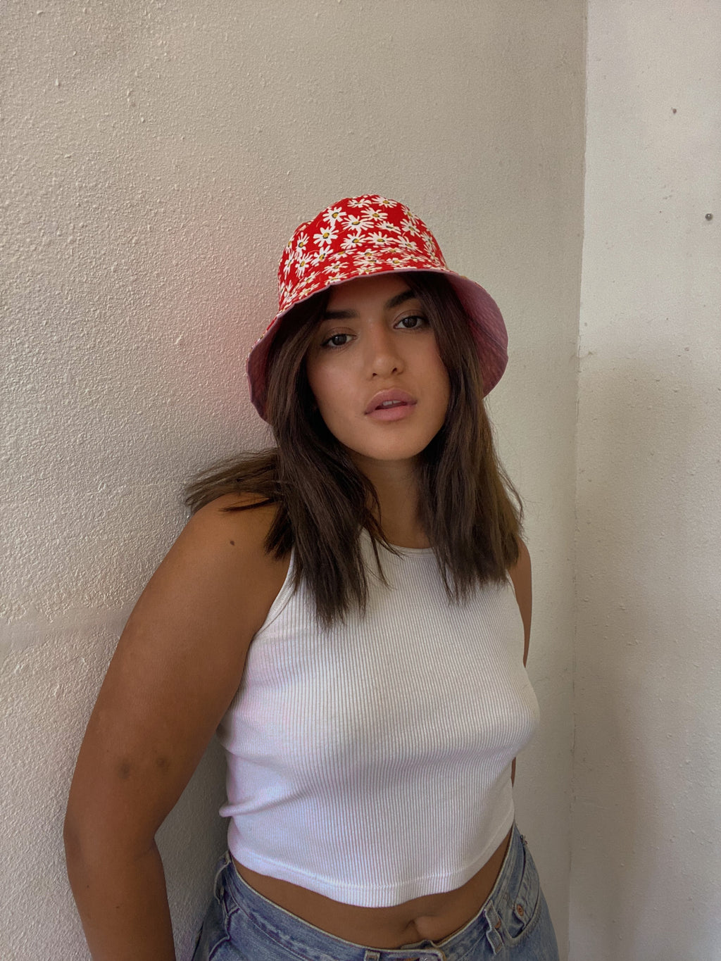 OOPSIE DAISY BUCKET HAT // RASPBERRY