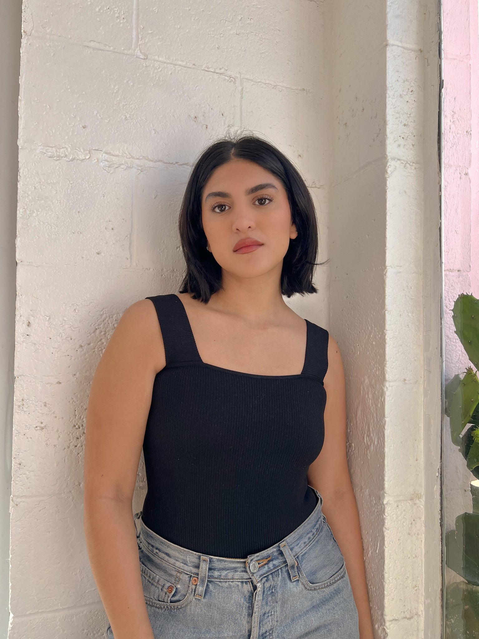 SQUARE UP BODYSUIT // BLACK