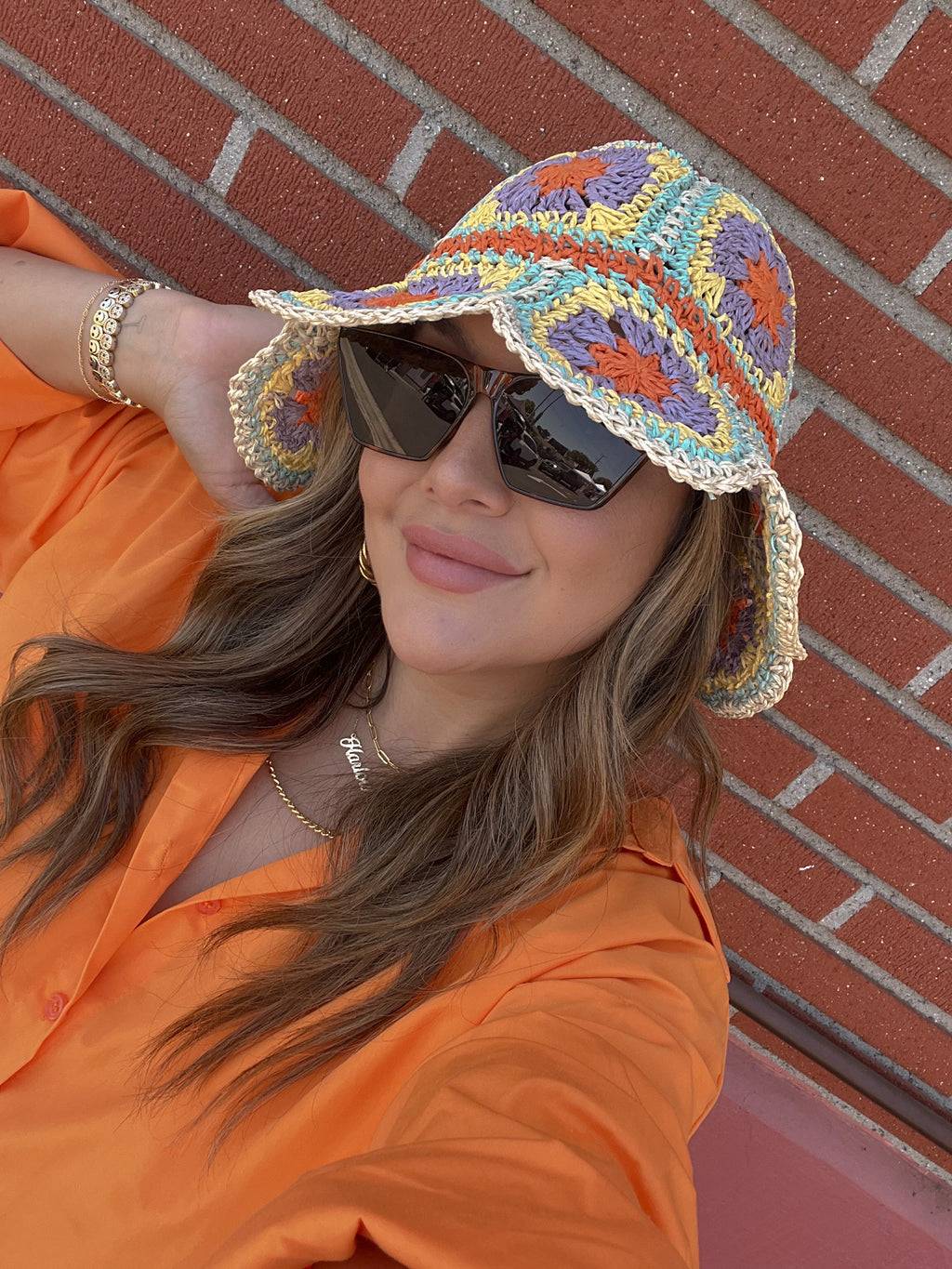 Summer fun straw bucket hat