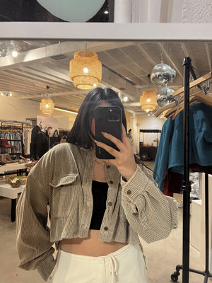 VINTAGE CORDUROY CROPPED JACKET // SAND