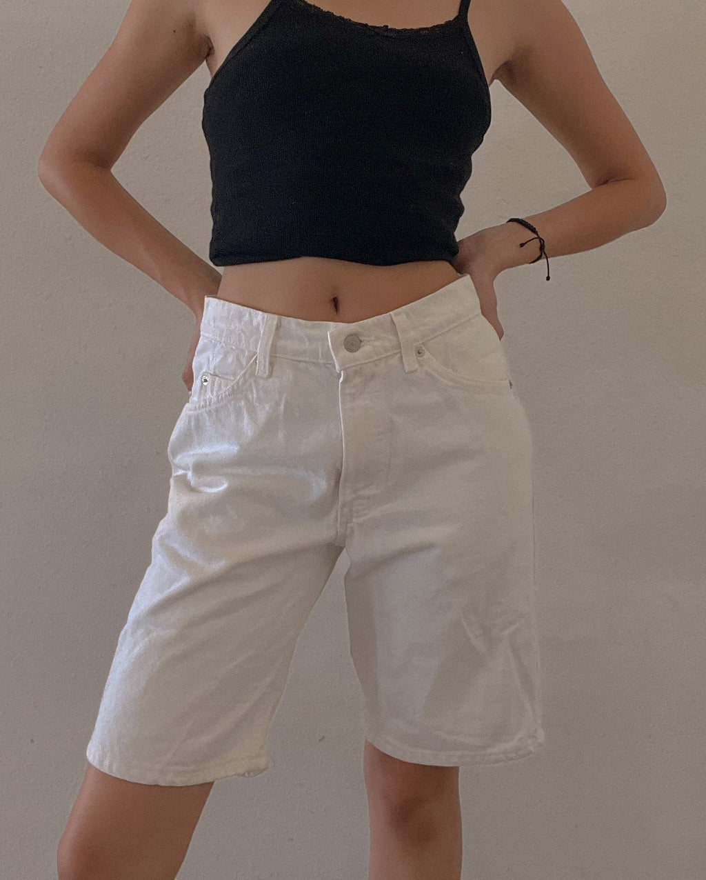 STACY VINTGE DENIM SHORTS // WHITE