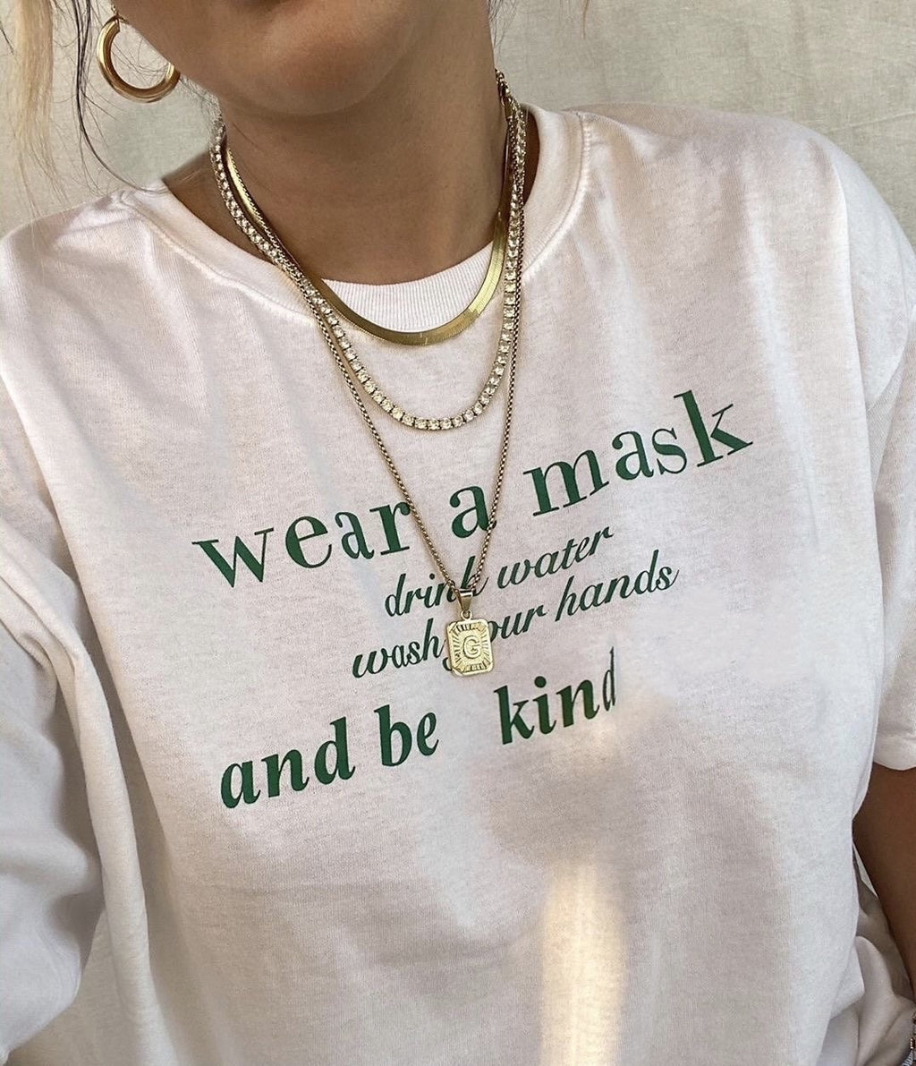 WEAR A MASK & BE KIND TEE G-RATED // WHITE