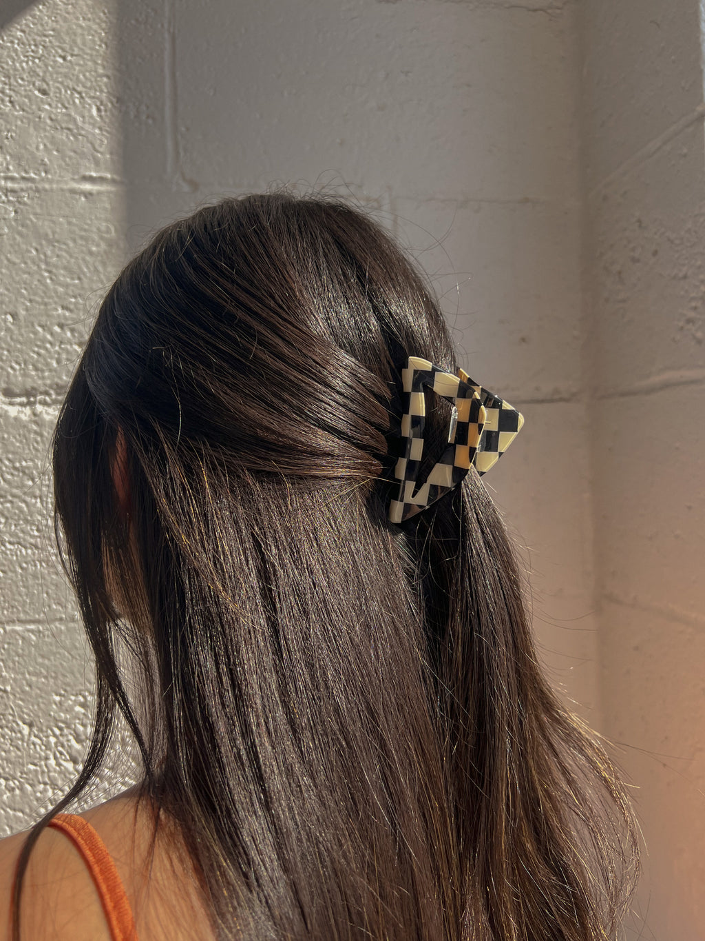 SMALL CHECKERED CLAW CLIP